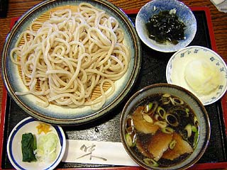 肉汁うどん600円+超半熟卵天100円