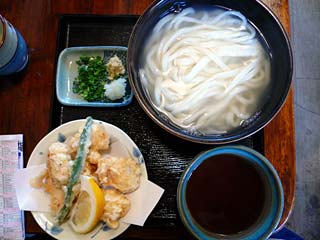 とり天釜揚げうどん650円