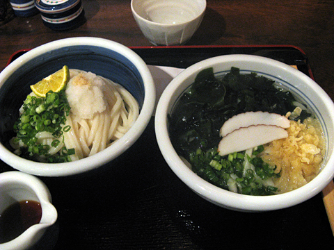 温冷二種うどん（鳴門わかめ・生醤油）900円