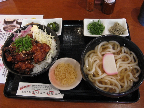 照焼ひな丼ぶり定食650円+鳥吸いをかけうどんに変更150円