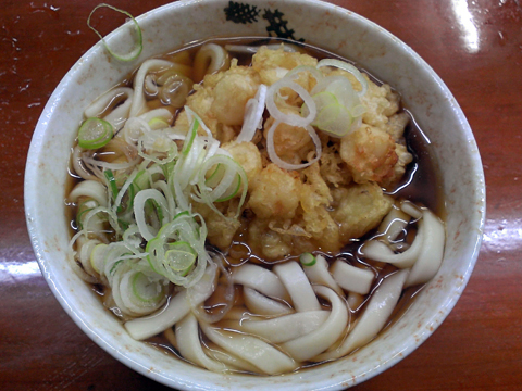 かけうどん250円+貝柱かき揚げ150円