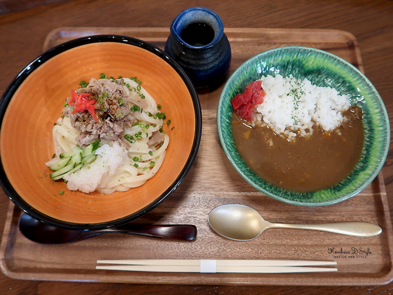 L(3玉)冷やし和牛肉うどん+ミニカレーセット1390円