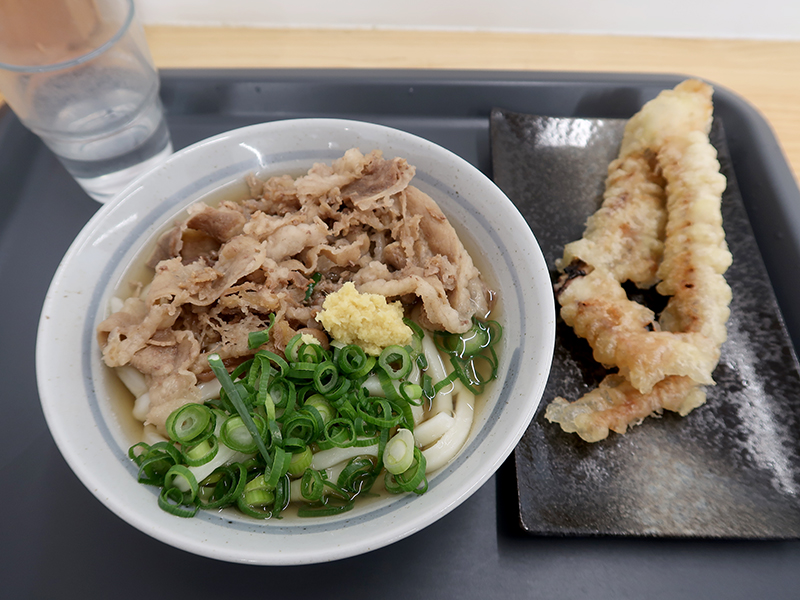 牛肉うどん440円+げそ天130円