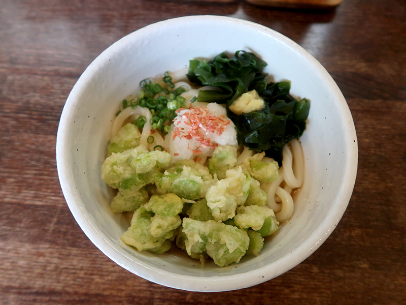 そら豆天のおろしぶっかけうどん1050円